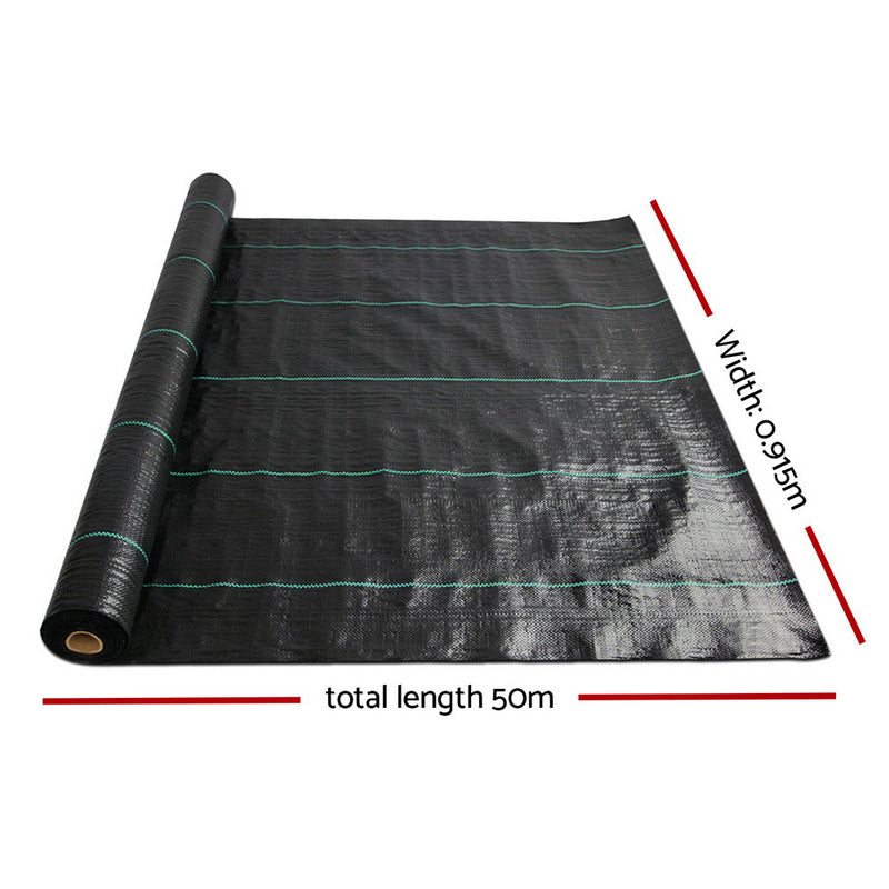0.915m x 50m Weedmat Weed Control Mat Woven Fabric Gardening Plant