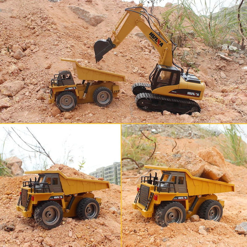 Remote Control Excavator Digger Construction RC Truck Vehicle Toys for Kids Gift