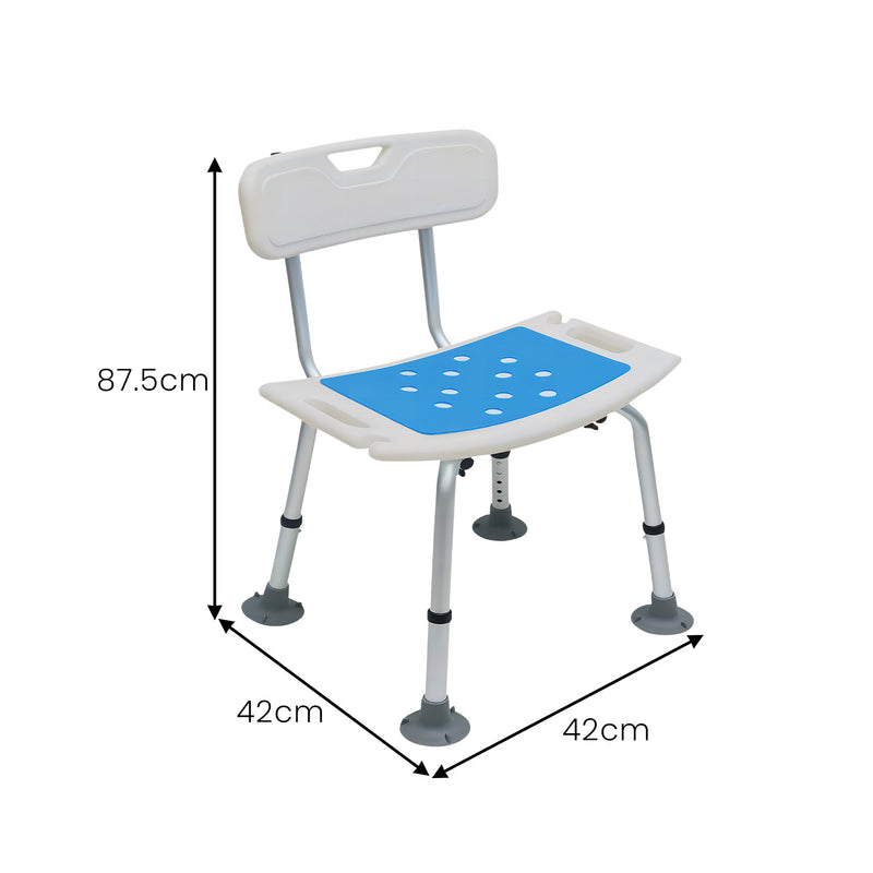 Orthonica Height Adjustable Aluminium Shower Chair With Shower Head Holder