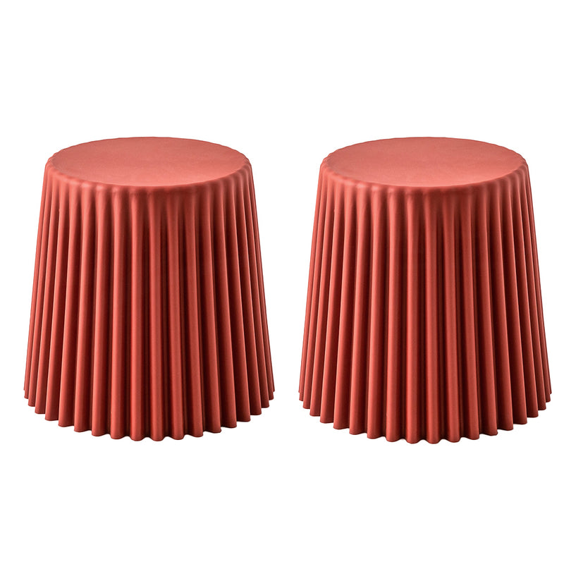 ArtissIn Set of 2 Cupcake Stool Plastic Stacking Bar Stools Dining Chairs Kitchen Red