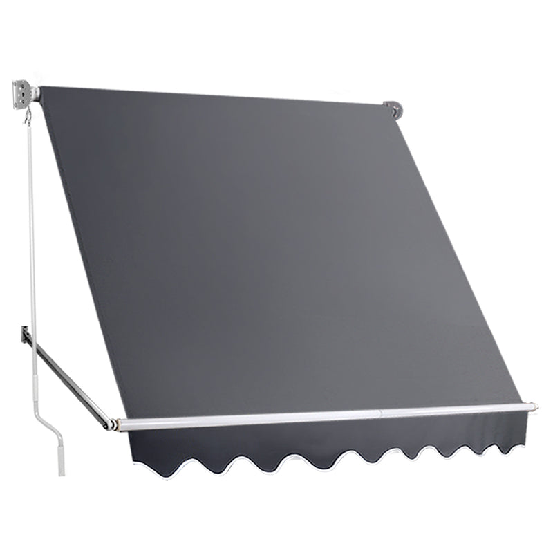 2.1m x 2.1m Retractable Fixed Pivot Arm Awning - Grey