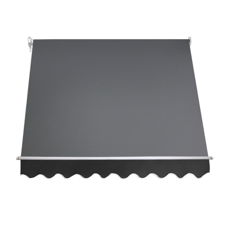 2.4m x 2.1m Retractable Fixed Pivot Arm Awning - Grey