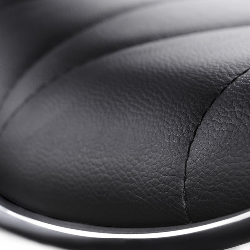 2x Bar Stools Gas Lift Leather Seat Black
