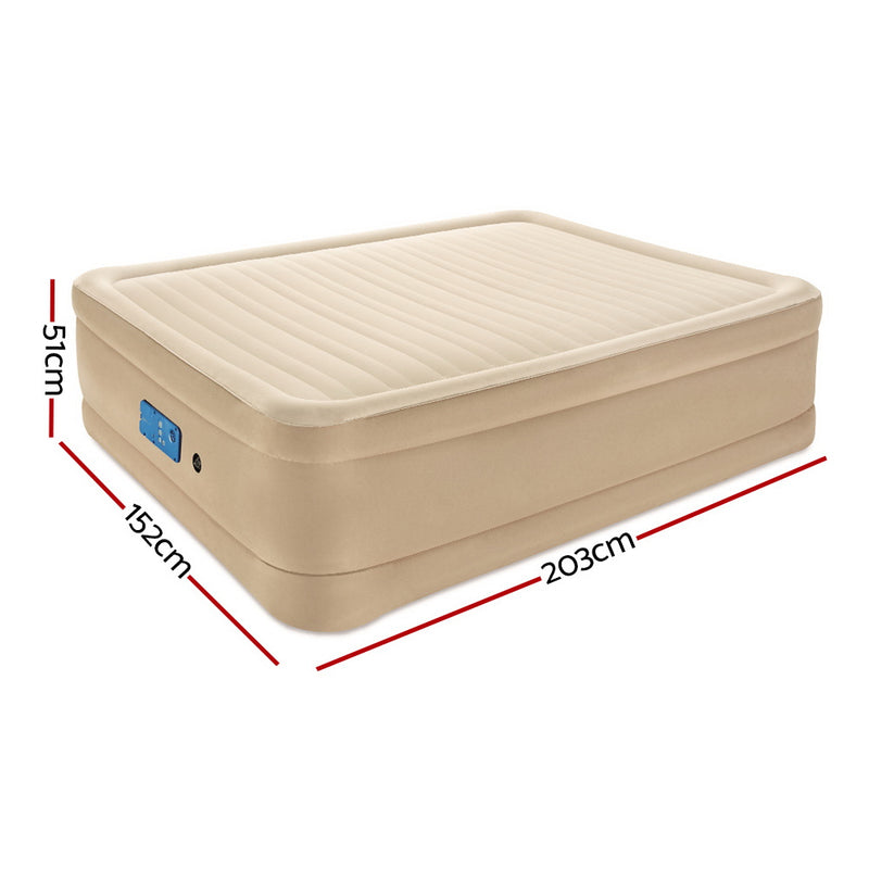 Queen Air Bed Air Mattress with Built in Pillow and Pump - 51cm Thick