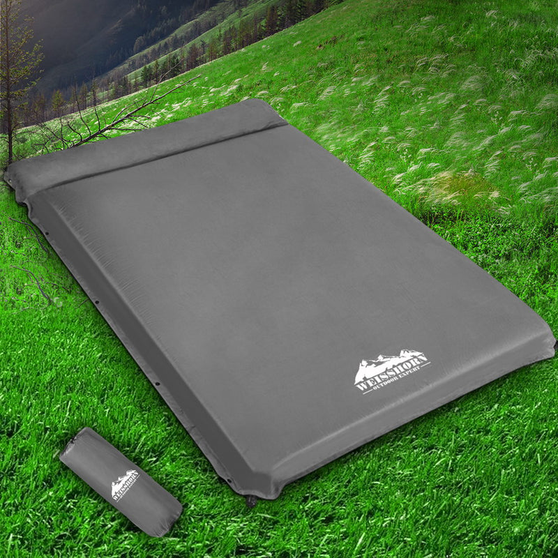 Self Inflating Camping Mattress - Double - Grey - 10cm Thick