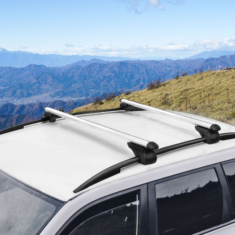 Universal Car Roof Rack 1360mm Cross Bars Aluminium Silver Adjustable Car 90kgs load Carrier