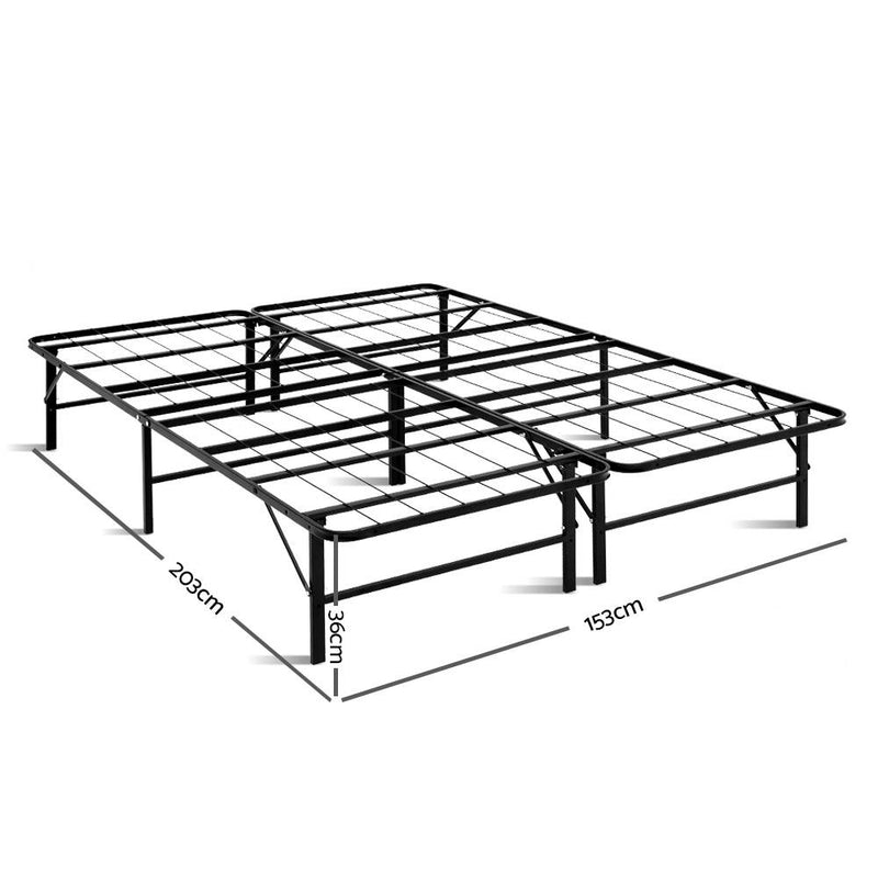 Artiss Folding Bed Frame Metal Base - Queen