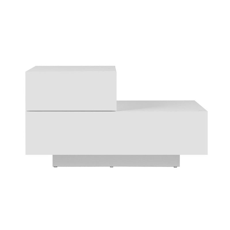 Artiss Bedside Tables LED 2 Drawers - REMI White