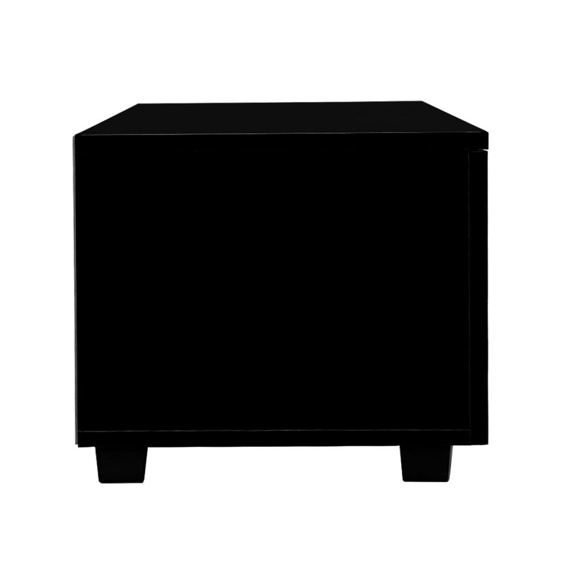 140cm High Gloss TV Cabinet Stand Entertainment Unit Storage Shelf Black