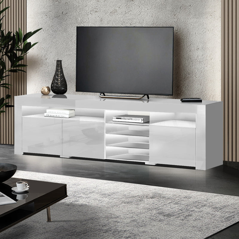Artiss Entertainment Unit TV Cabinet LED 180cm White Bobi