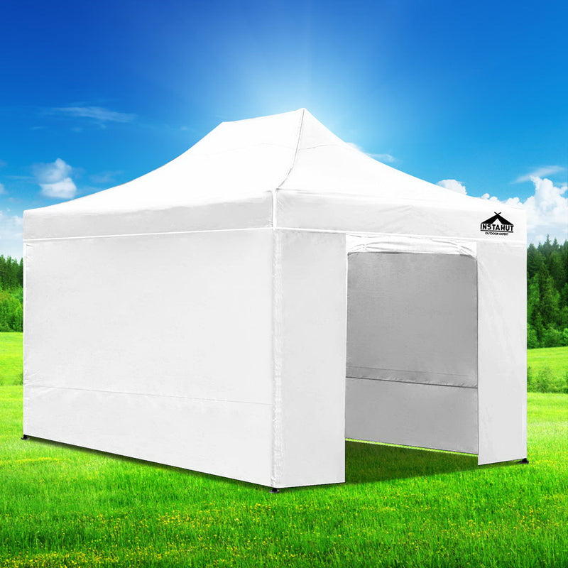 Gazebo Pop Up Marquee 3x4.5m Folding Wedding Tent Gazebos Shade White
