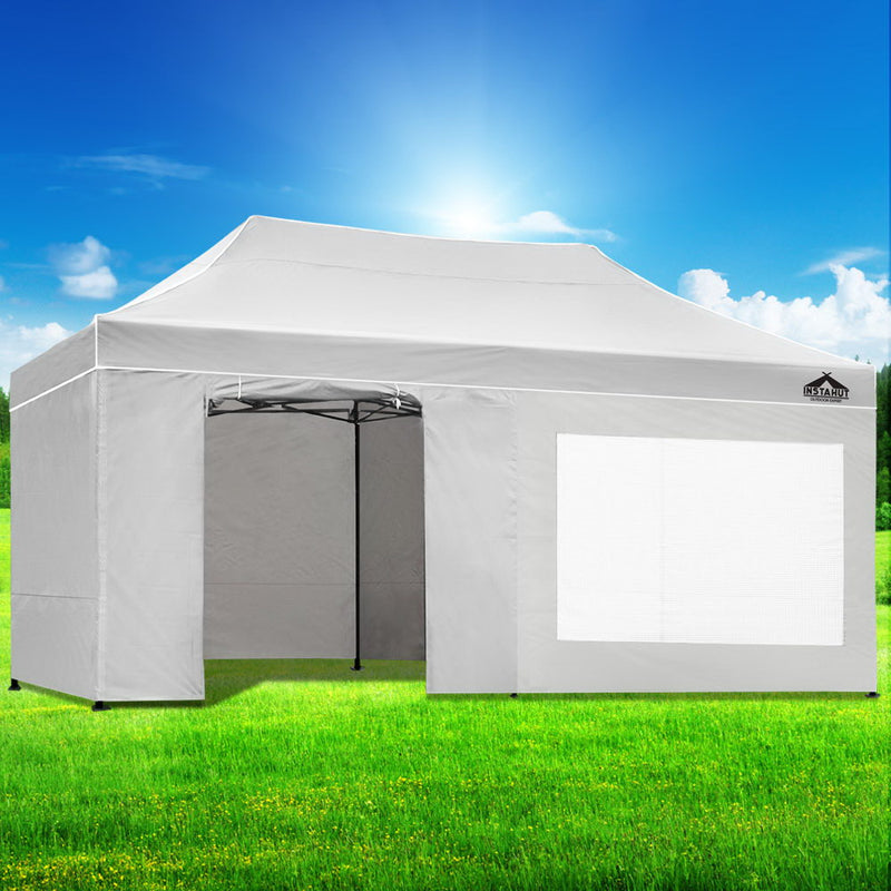 Gazebo Pop Up Marquee 3x6m Folding Wedding Tent Gazebos Shade White