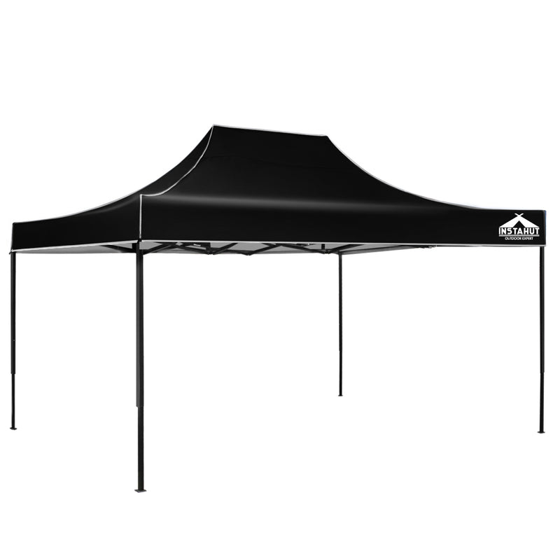 Gazebo Pop Up Marquee 3x4.5m Outdoor Tent Folding Wedding Gazebos Black