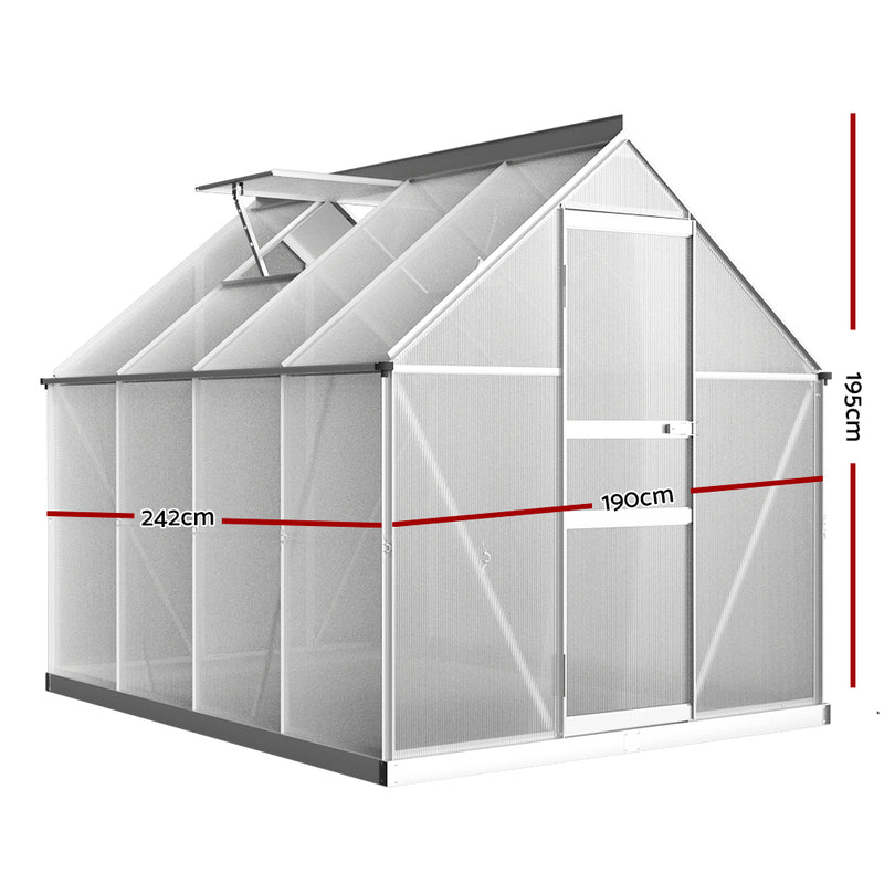 Greenhouse Aluminium Green House Polycarbonate 2.4x1.9M