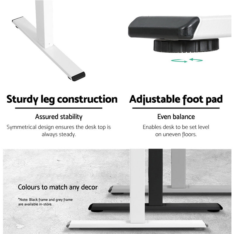 Artiss Standing Desk Sit Stand Motorised Height Adjustable Frame Only White