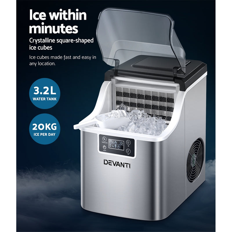 Ice Maker Machine Commercial Portable Ice Cube Tray Countertop 3.2L