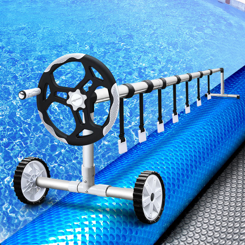 Aquabuddy Swimming Pool Solar Cover Pools Roller Wheel 9.5X5M 500 Micron Blanket