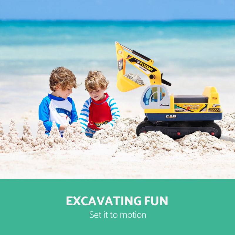 Kids Ride On Excavator - Yellow