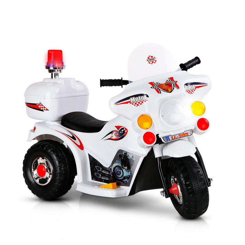 Kids Ride On Motorbike Motorcycle Car Toys White