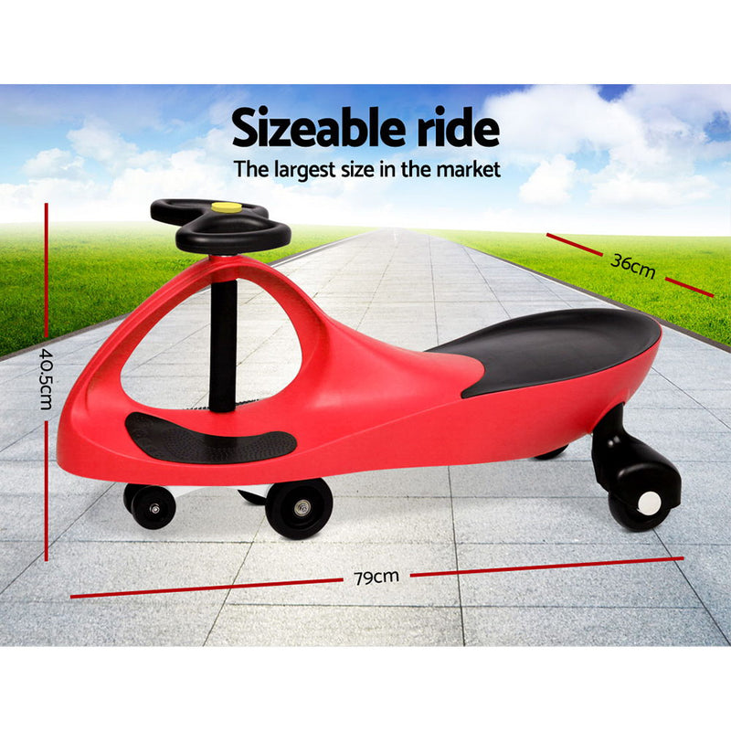 Kids Children Swing Car Ride On Toys Scooter Wiggle Slider Swivel Cars Red