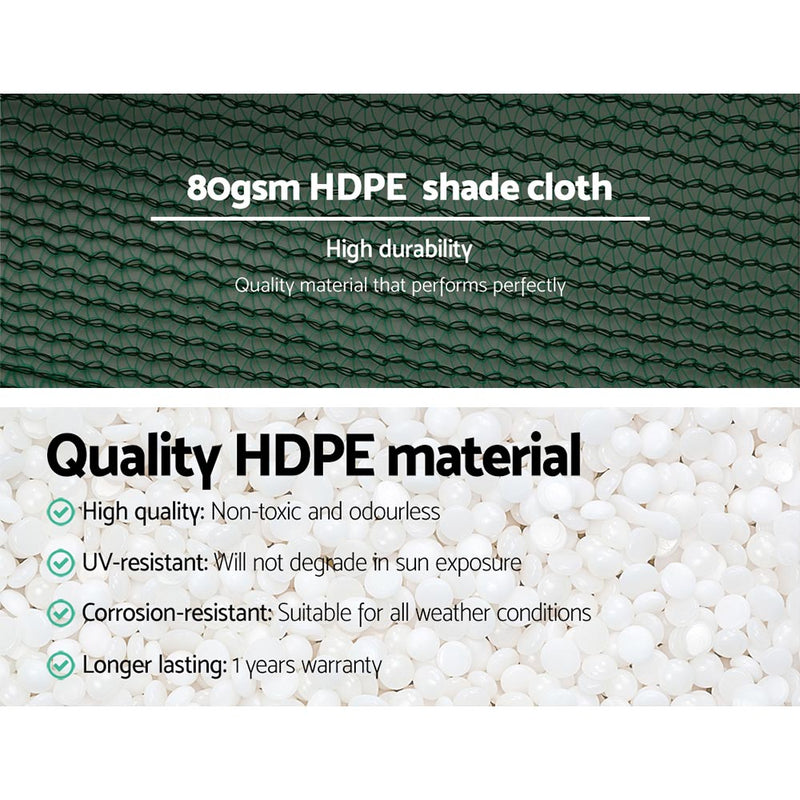 1.83x50m 30% UV Shade Cloth Shadecloth Sail Garden Mesh Roll Outdoor Green