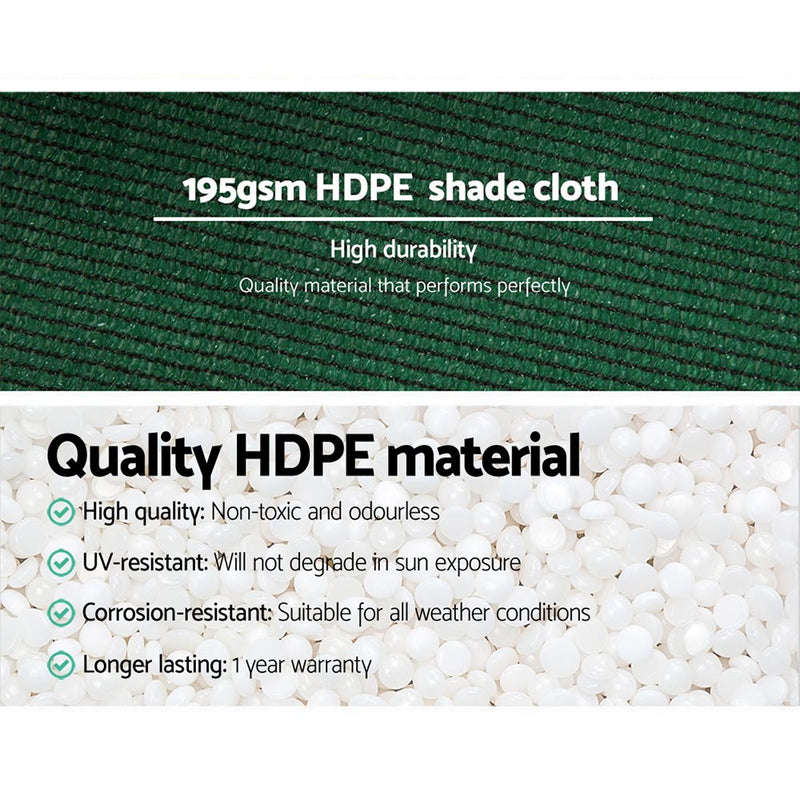 90% Sun Shade Cloth Shadecloth Sail Roll Mesh 3.66x10m 195gsm Green