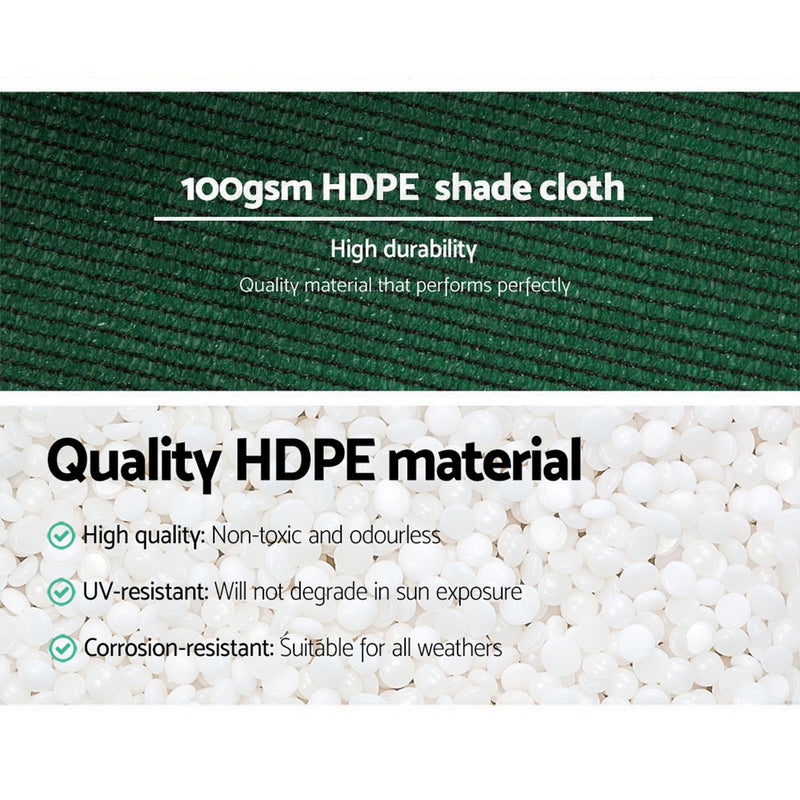 50% UV Sun Shade Cloth Shadecloth Sail Roll Mesh Garden Outdoor 3.66x30m Green