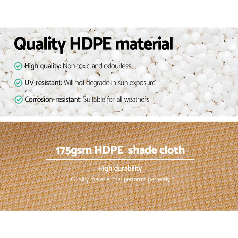 70% UV Sun Shade Cloth Shadecloth Sail Roll Mesh Outdoor 3.66x30m Beige