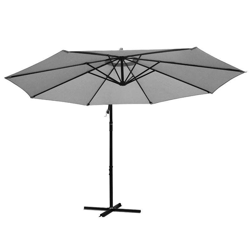 Outdoor Umbrella 3M Cantilever Beach Garden Grey