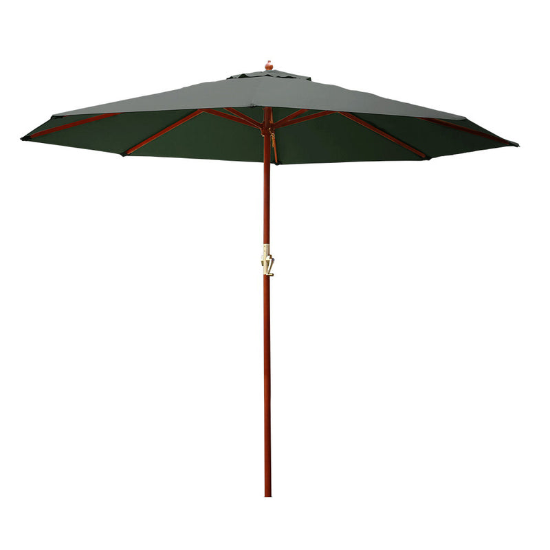 Outdoor Umbrella 3M Pole Umbrellas Stand Sun Beach Garden Deck Charcoal
