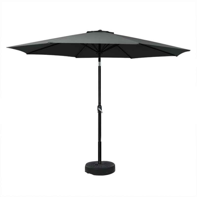Outdoor Umbrella 3m Base Beach Pole Garden Tilt Sun Patio UV Black