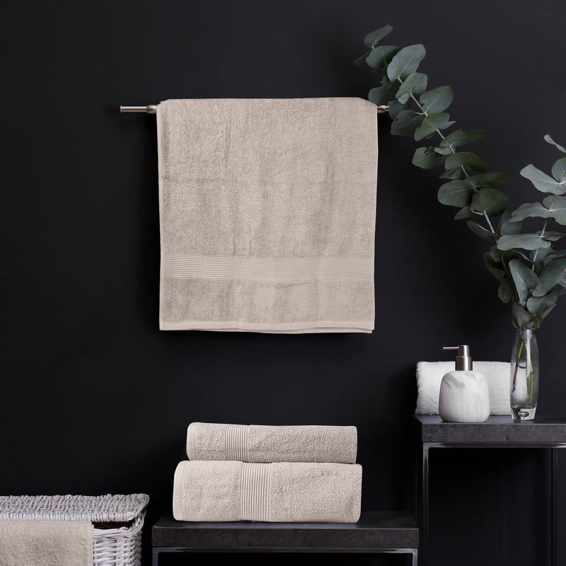 Royal Comfort 5 Piece Cotton Bamboo Towel Set 450GSM Luxurious Absorbent Plush - Beige