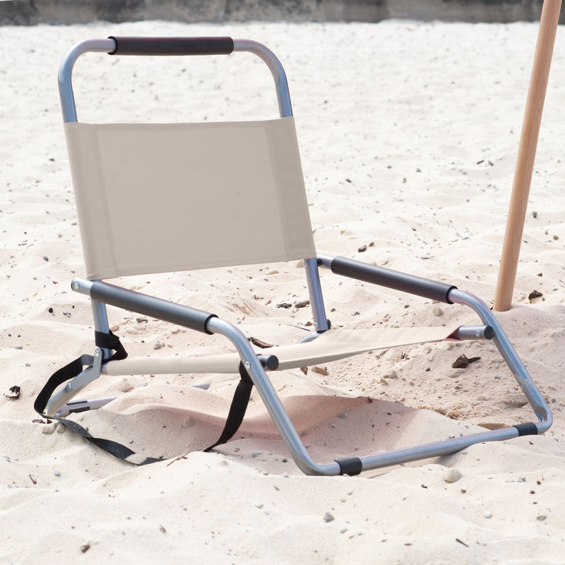 Havana Outdoors Beach Chair 2 Pack Folding Portable Summer Camping Outdoors - Natural