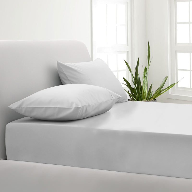 Park Avenue 1000TC Cotton Blend Sheet & Pillowcases Set Hotel Quality Bedding - Single - White