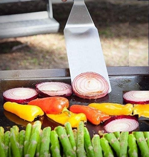 BBQ Griddle Accessories Kit with Heavy Duty Scraper Spatula Turner and Bottles (5pcs)