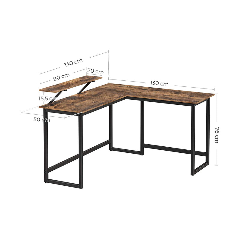 L-Shaped Desk with Screen Stand