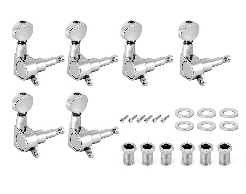 Tuning Pegs Machine Heads for Electric Guitars 6-in-Line Chrome 6pc K805