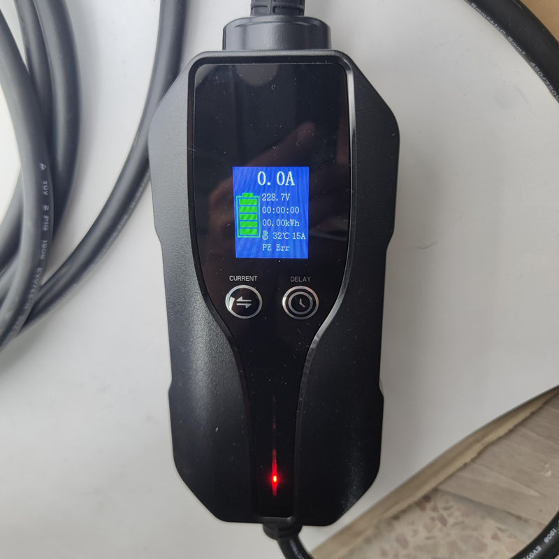 Timing function UPF Adjustable Portable EV Charger TYPE 2 8A/10A/15A Type 2