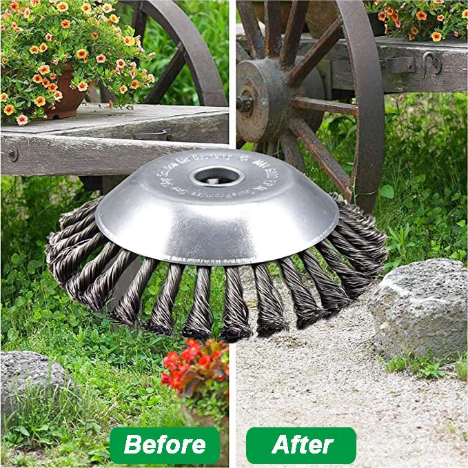 6" Weed Brush Steel Wire LawnMower Grass Cutter Head Garden Trimmer Wheel AU