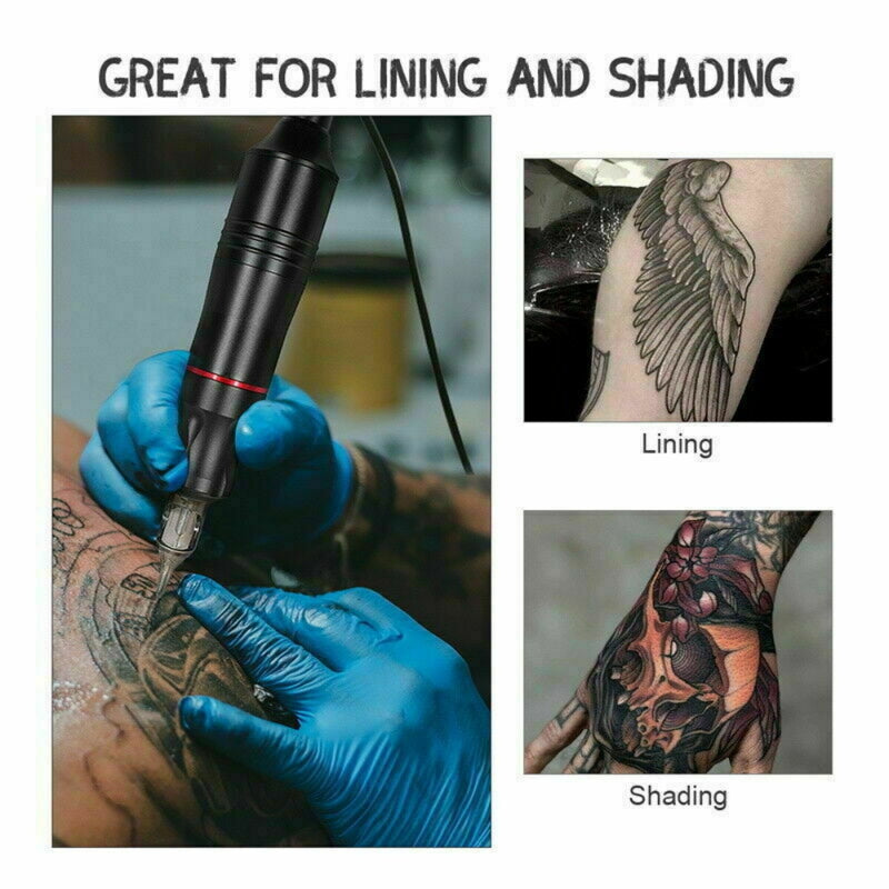 36PC Tattoo Kit Motor Pen Machine Gun Color Inks Power Supply Tattoo Needles Set Black