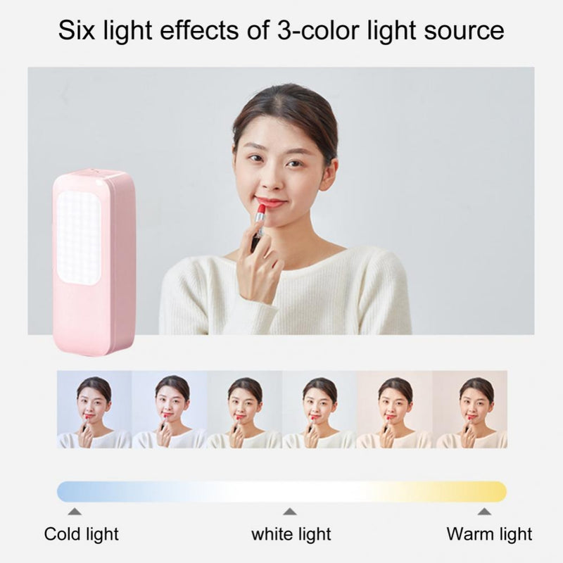 LED Portable Phone Holder Stand Wireless Remote Dimmable Selfie Fill Light Lamp Pink