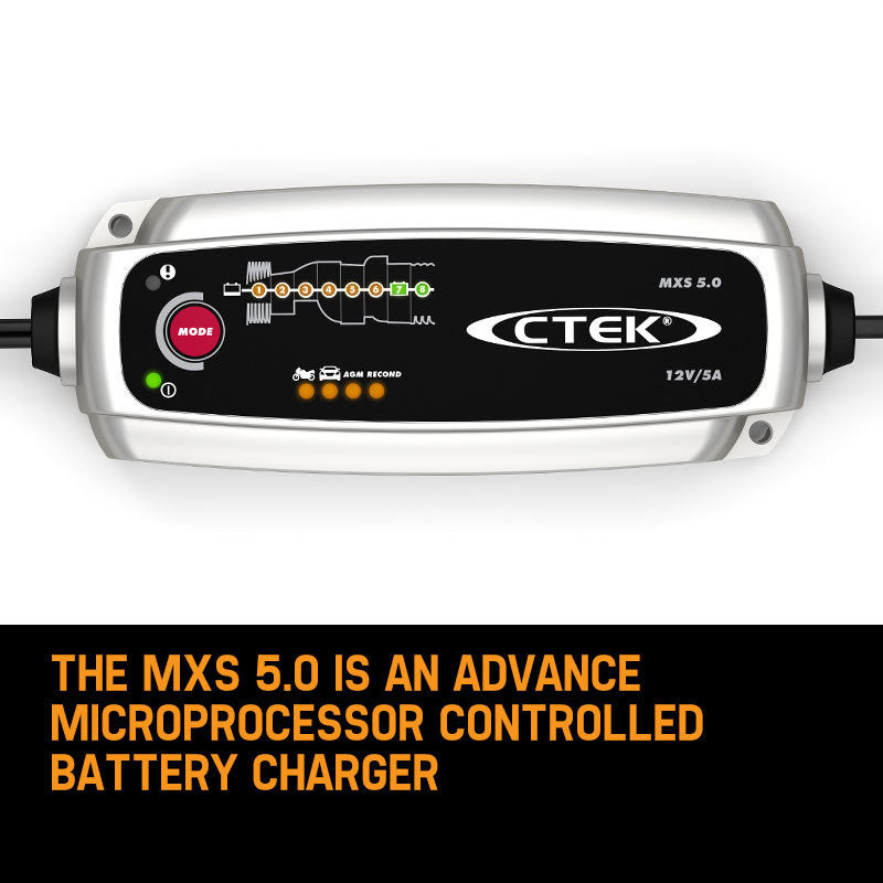 CTEK MXS 5.0 12V 5Amp Smart Battery Charger Car Boat 4WD Caravan Bike Marine AGM