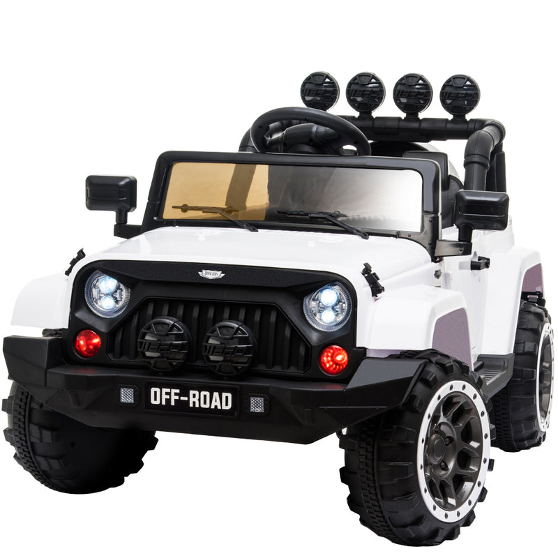KIDS Jeep Inspired Ride-On Car Children Electric Toy 4WD 12V White
