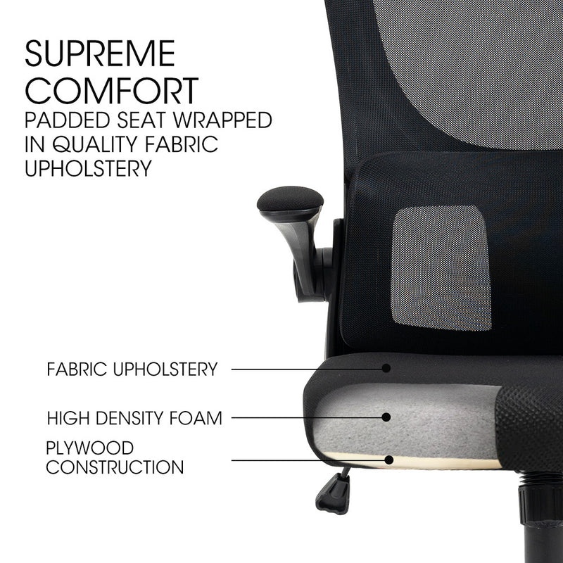 FORTIA Ergonomic Mesh Office Chair Computer Seat Adjustable Recline, Black