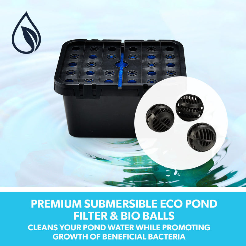 PROTEGE 5W Solar Powered Water Fountain Pump Pond Kit with Eco Filter Box