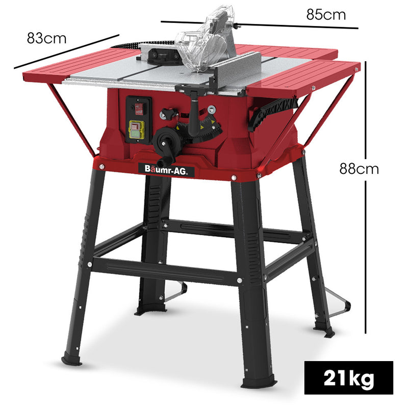 Baumr-AG Table Saw with Stand, Electric Corded Bench Saws 2000W 254mm, Laser Guide