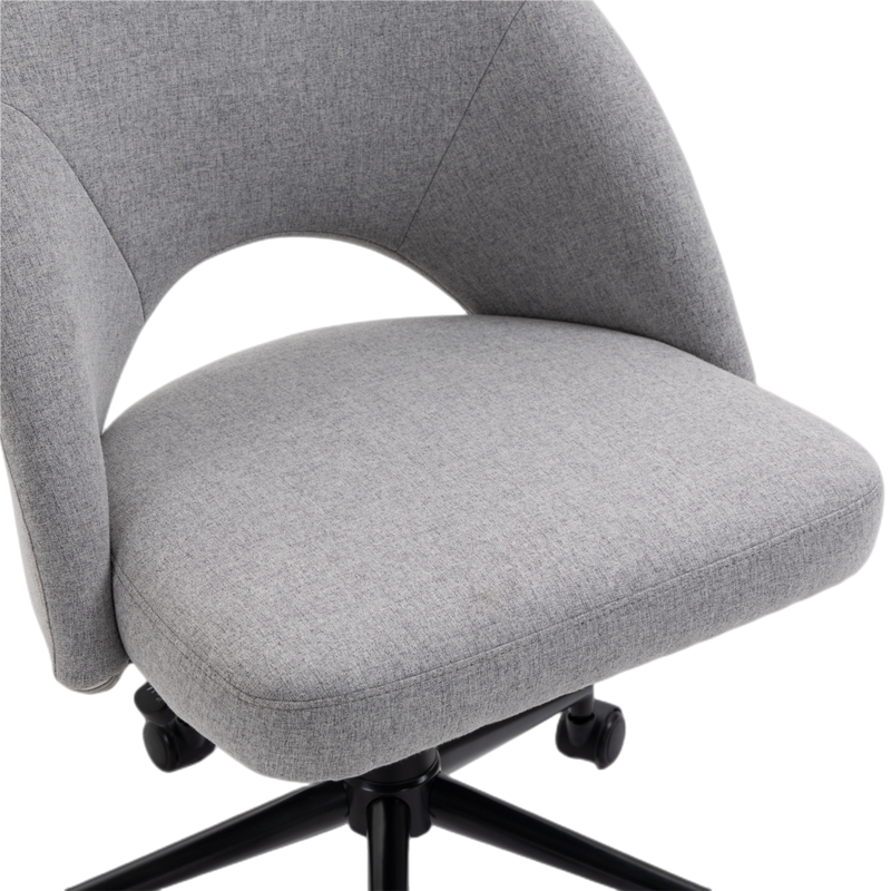 Fabric Office Chair Computer Upholstered Swivel Home Desk Chair  Grey