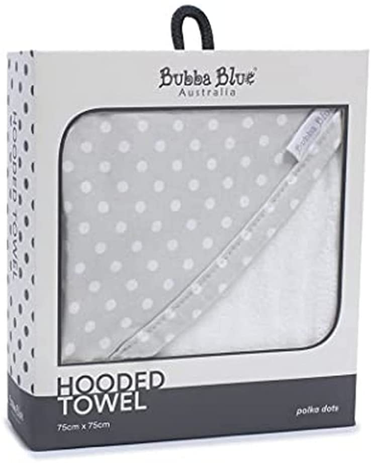 Bubba Blue Grey Polka Dots Hooded Towel