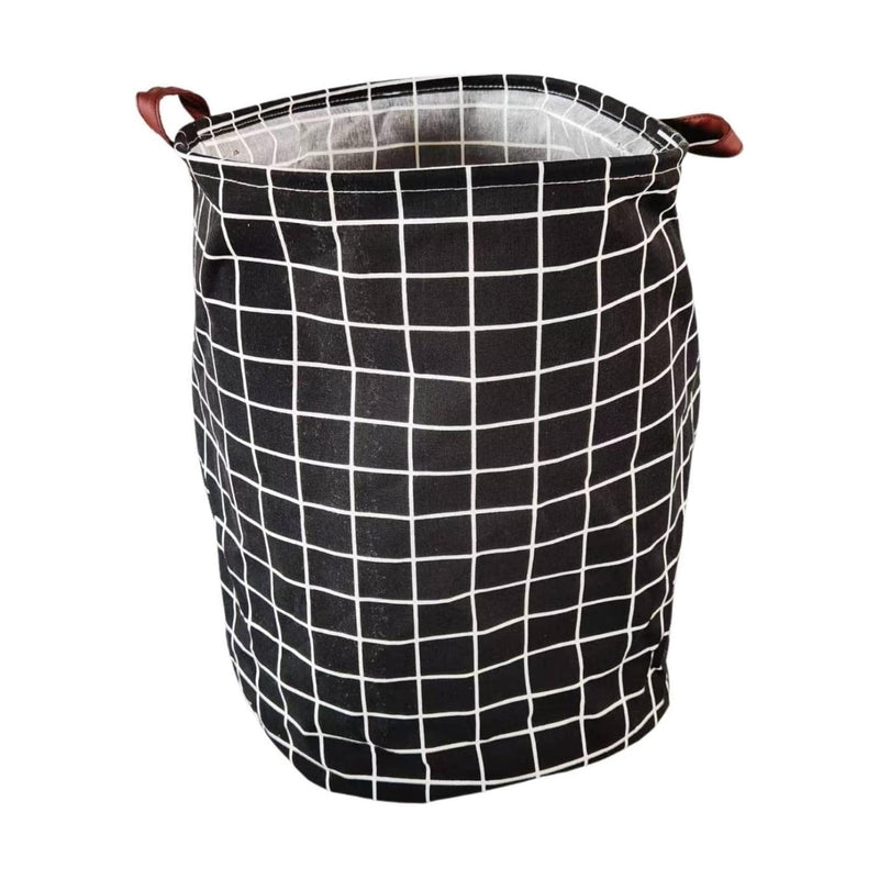 GOMINIMO Laundry Basket Round Foldable (Black Square) GO-LB-110-CN