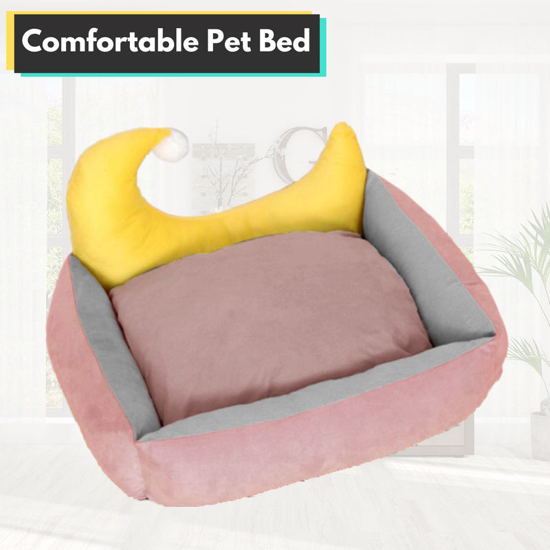 Floofi Pet Bed Moon Design (M Pink) PT-PB-247-YMJ